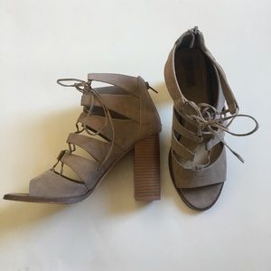 Forever 21 strap up chunky heel